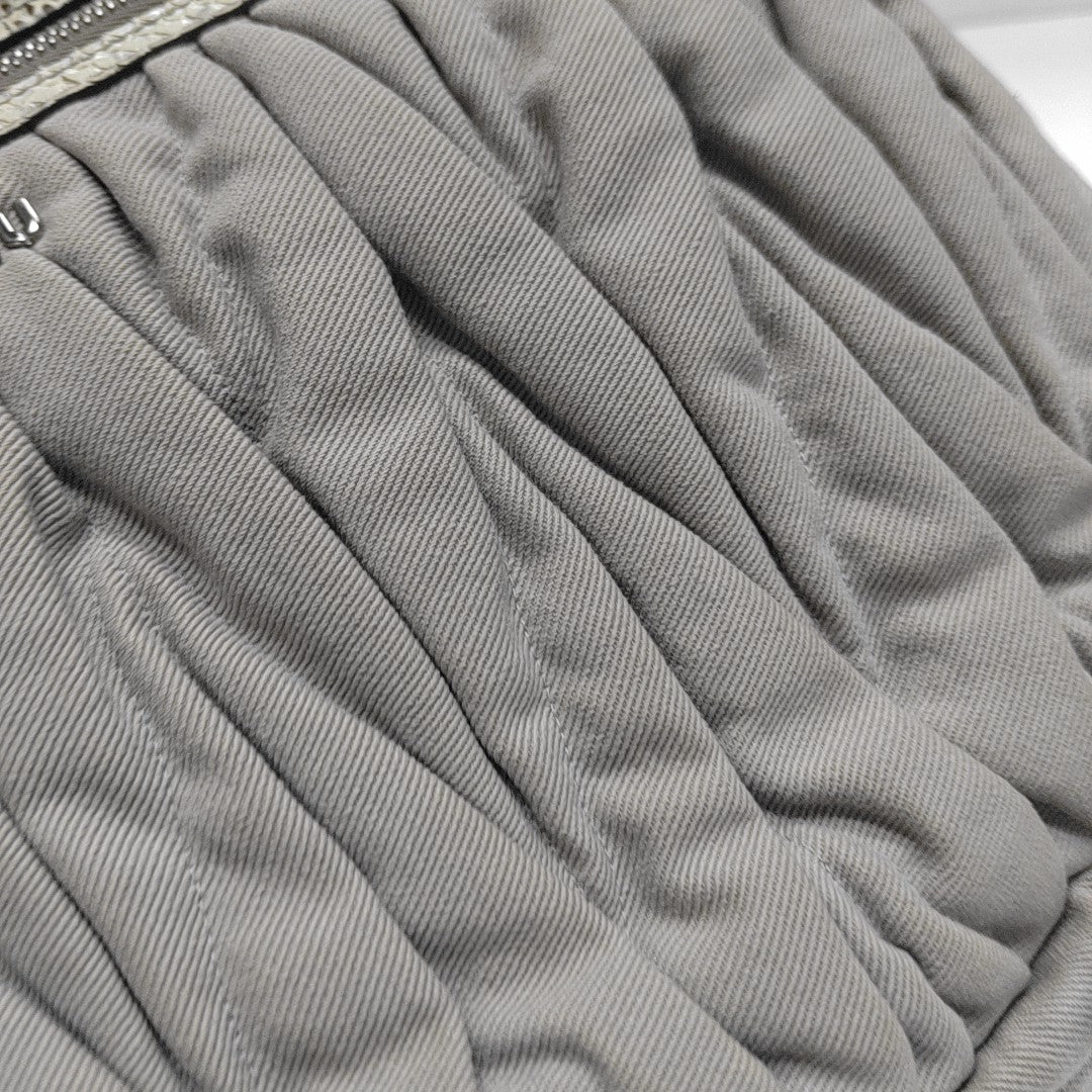 Quilted Fabric Shoulder Bag Gray