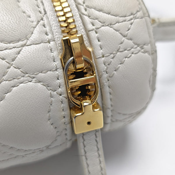 Dioramour Lady Dior Mini Cannage Lambskin White