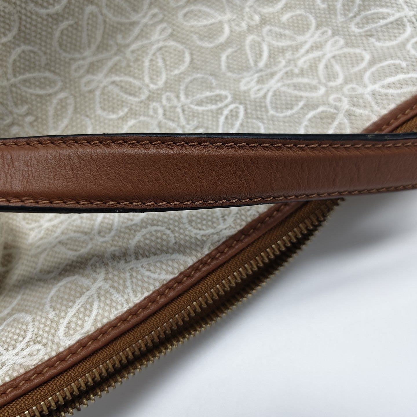 Monogram Canvas Shoulder Bag Beige