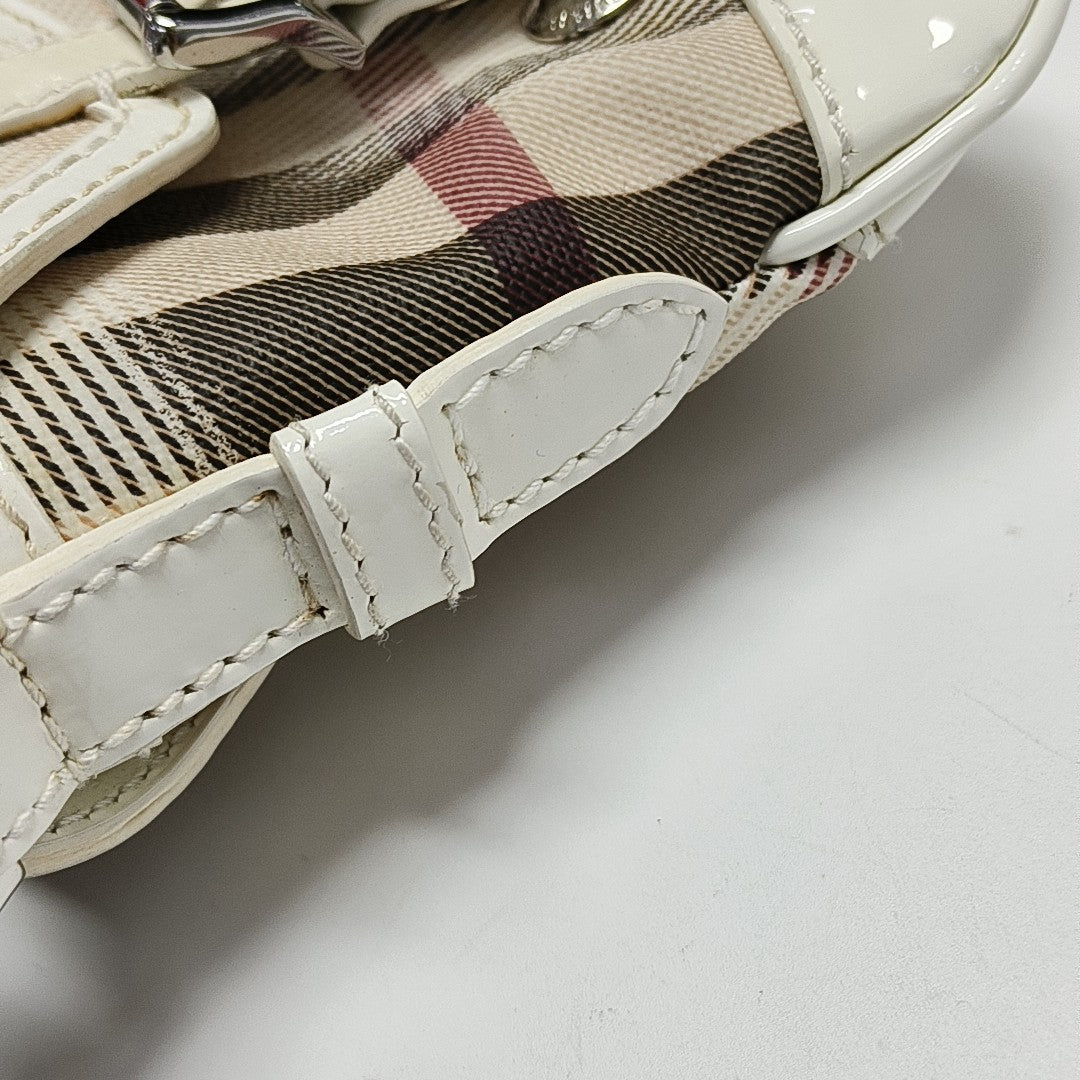 Coated Canvas Top Handle Bag Beige