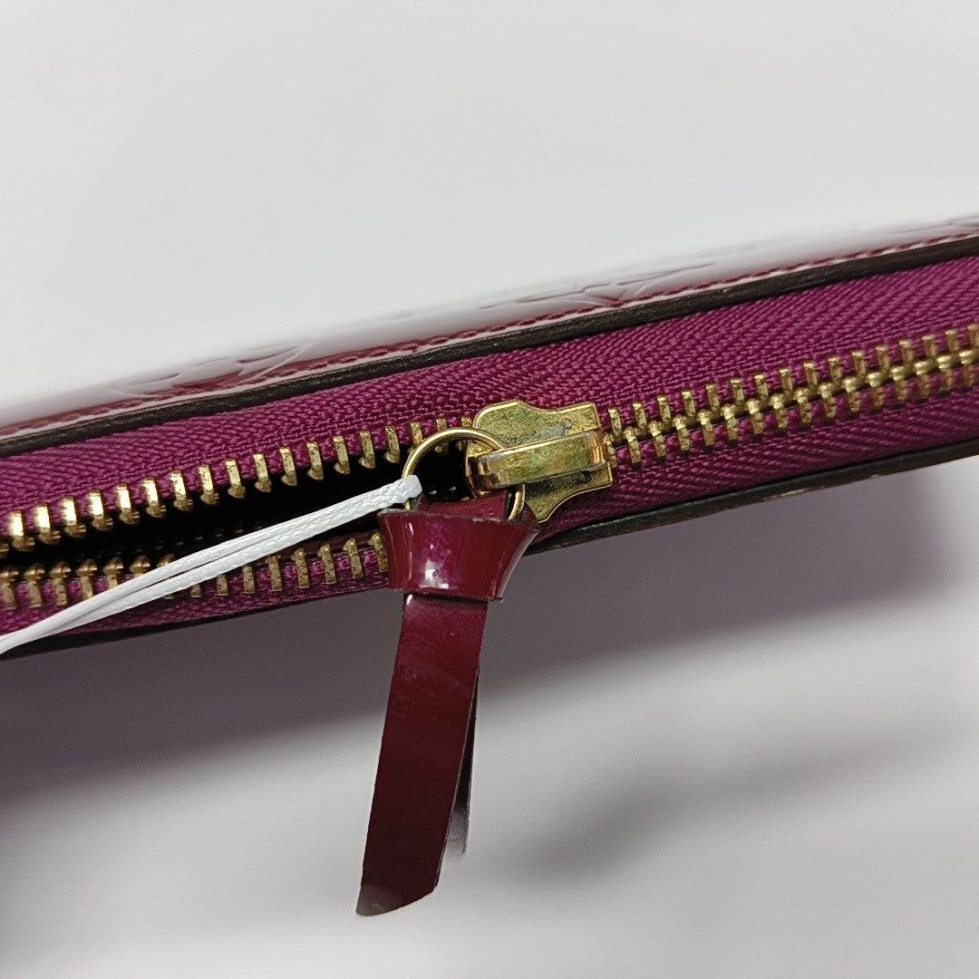 CLÉMENCE Monogram Patent Leather Purple Wallet