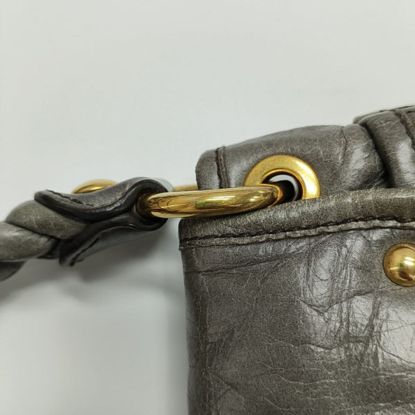 Miu Coffer Quilted Lambskin Gray