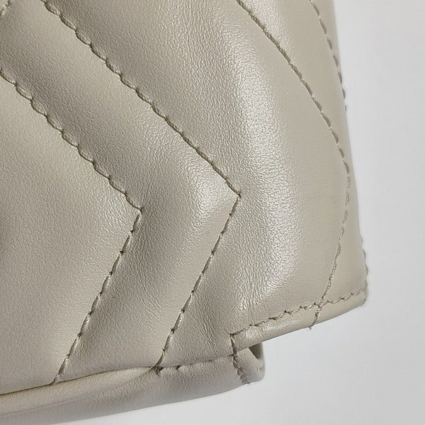GG Marmont Mini Quilted Calfskin White