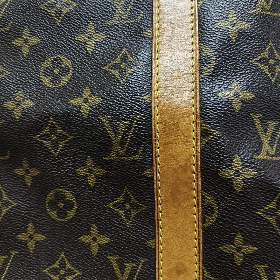 KEEPALL 50 Monogram Coated Canvas Brown
