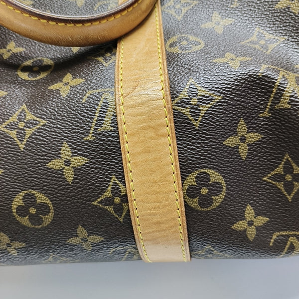 KEEPALL 45 Monogram Coated Canvas Brown