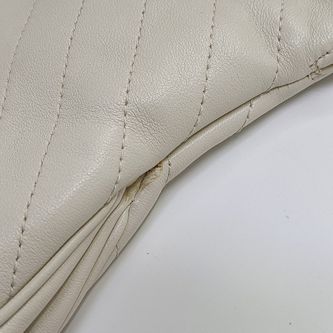 Quilted Calfskin Shoulder Bag White