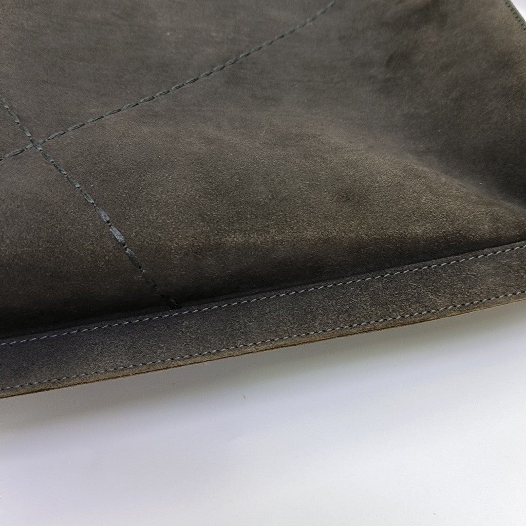 Suede Top Handle Bag Brown