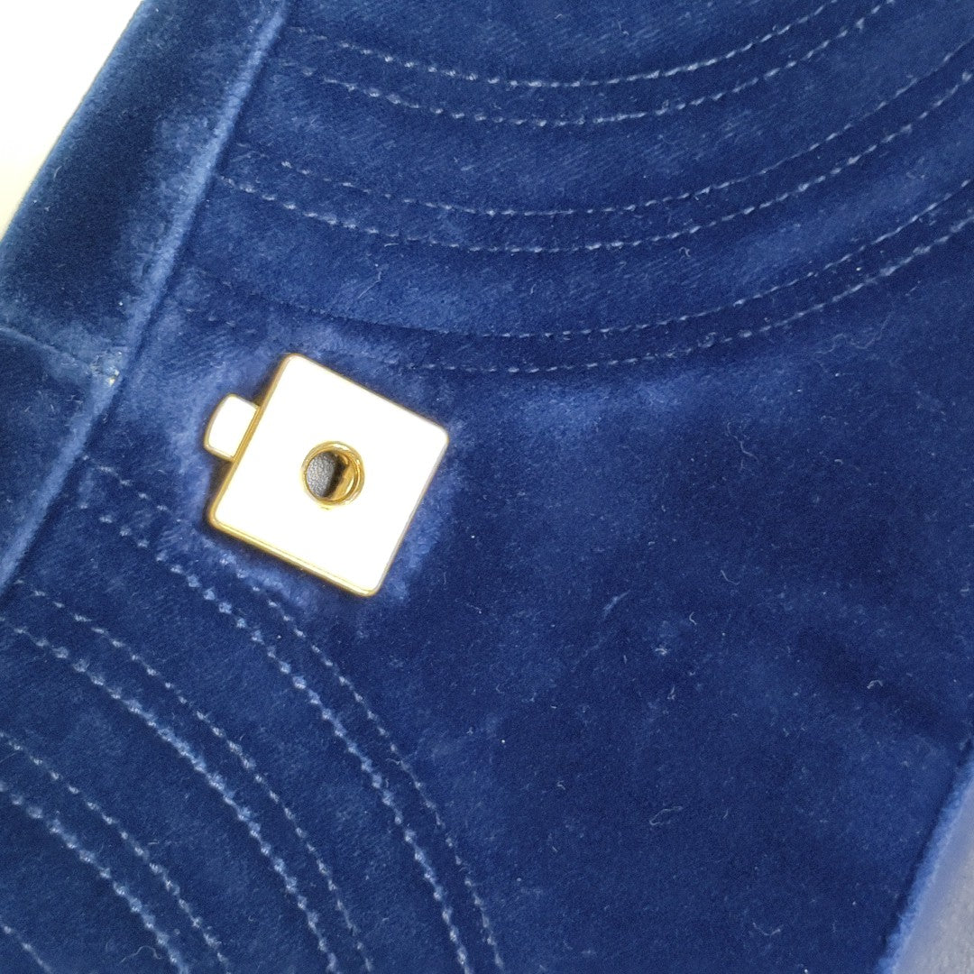 GG Marmont Medium Quilted Velvet Blue