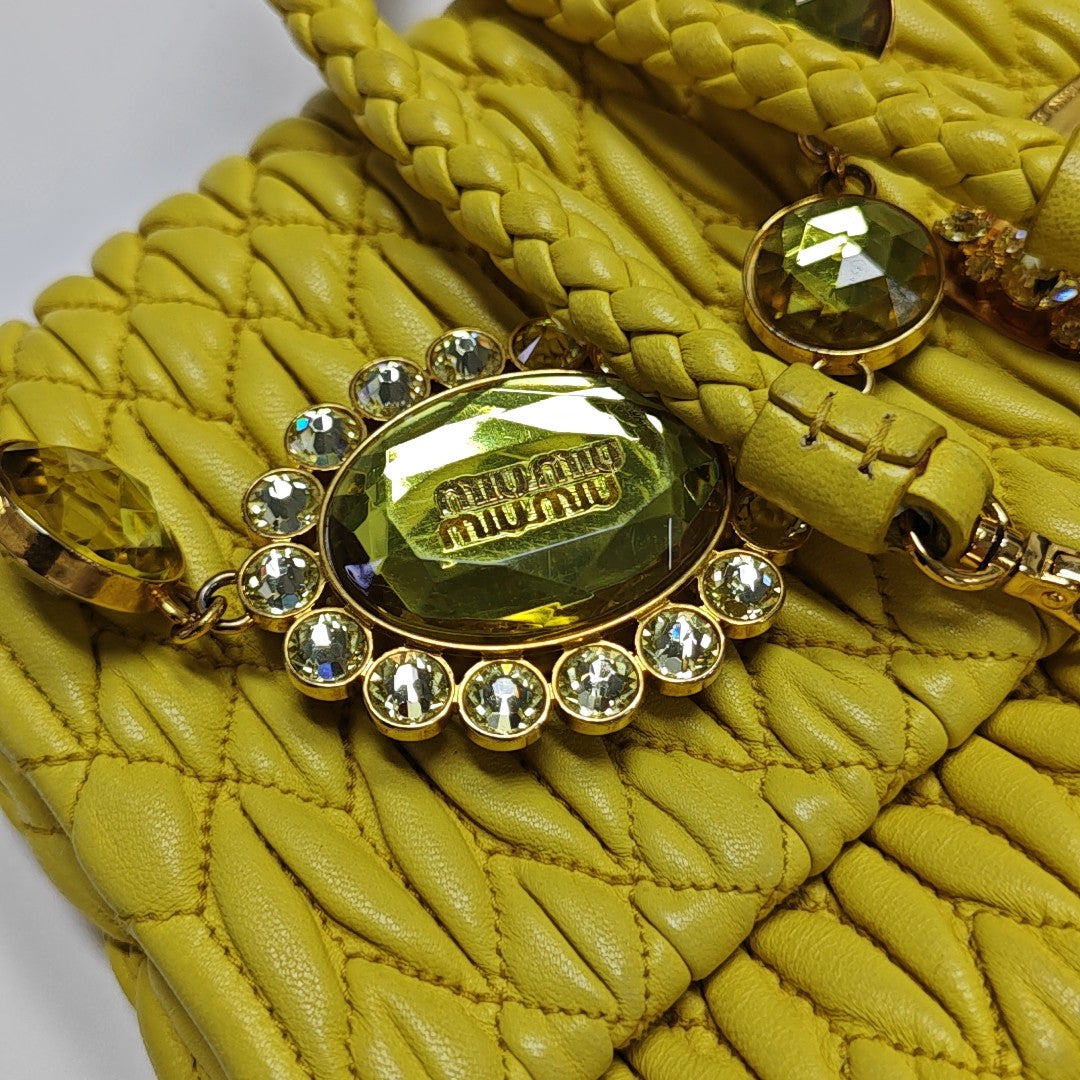 Crystal Quilted Lambskin Yellow