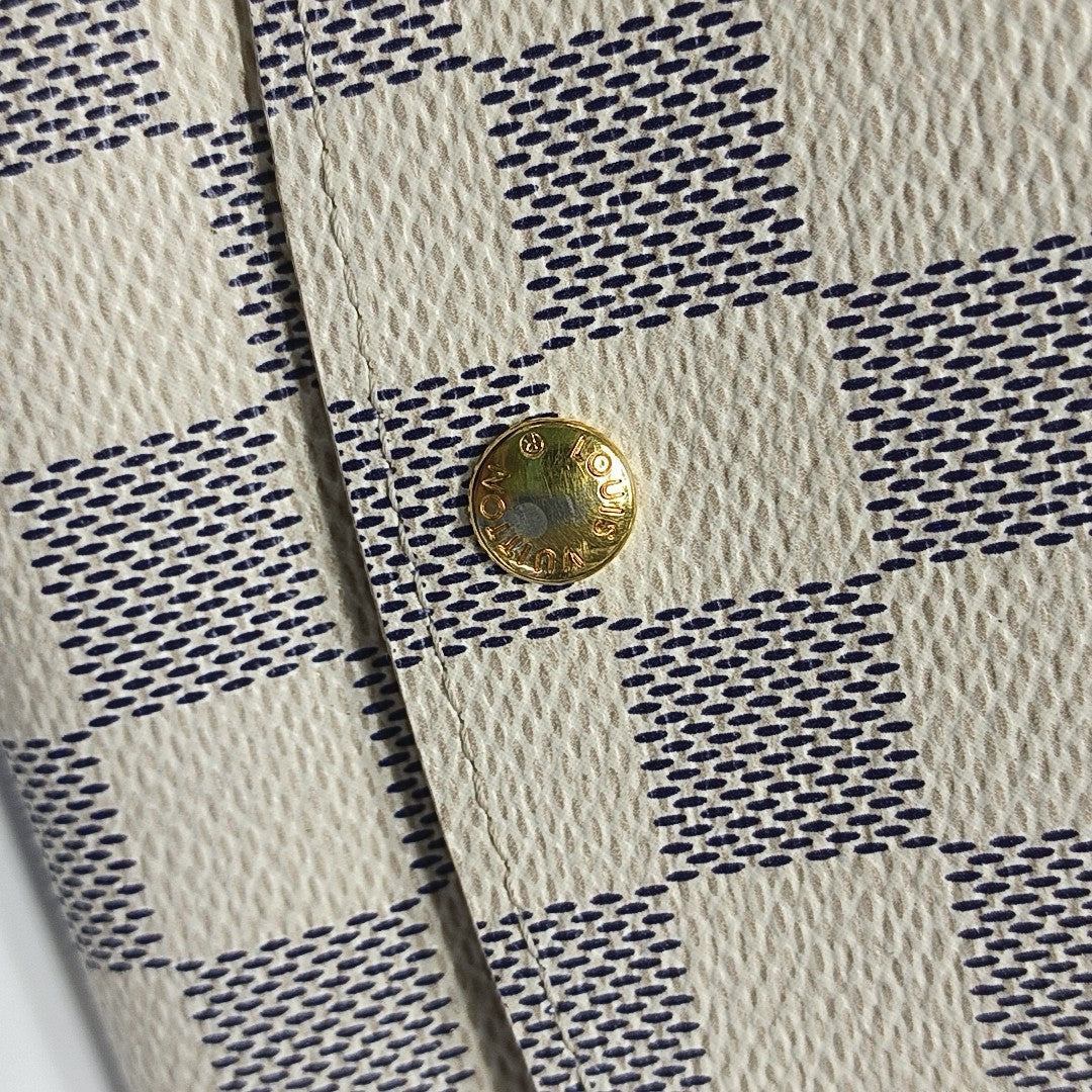 EMILIE Damier Azur Coated Canvas White Wallet