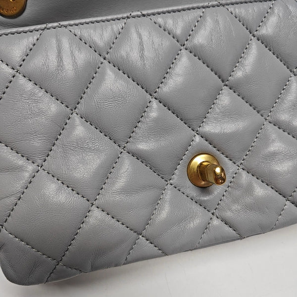 CLASSIC FLAP Mini Quilted Lambskin Gray