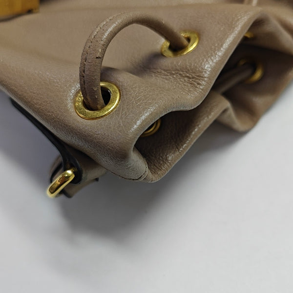 Calfskin Bucket Bag Beige