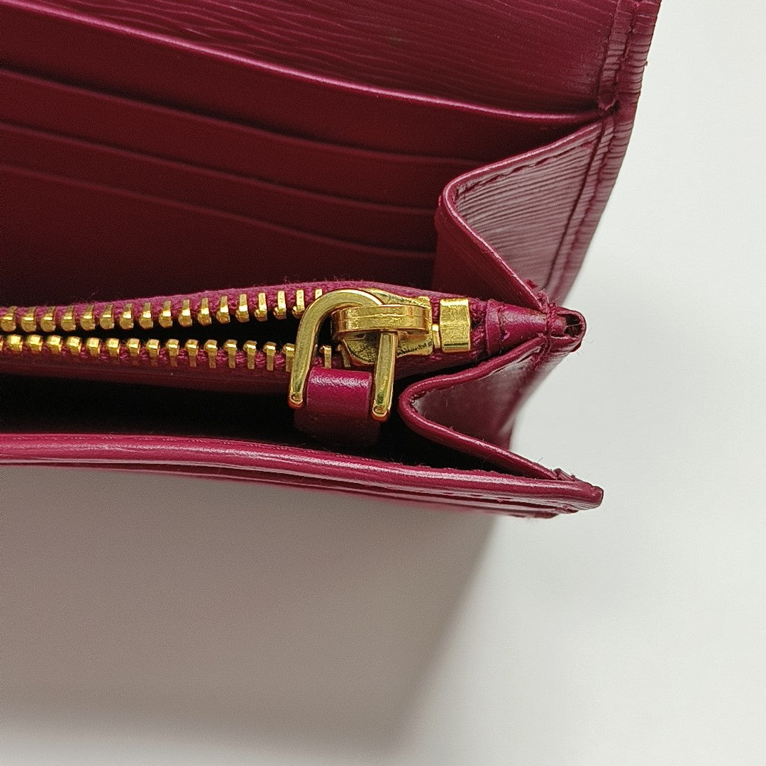 Fold Wallet Saffiano Calfskin Red Wallet