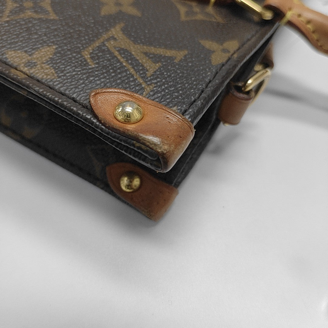 SAC PLAT MM Monogram Coated Canvas Brown