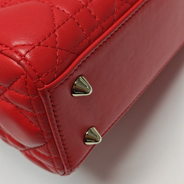 Lady Dior Small Cannage Lambskin Red
