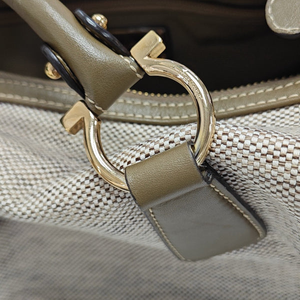 Canvas Top Handle Bag Beige