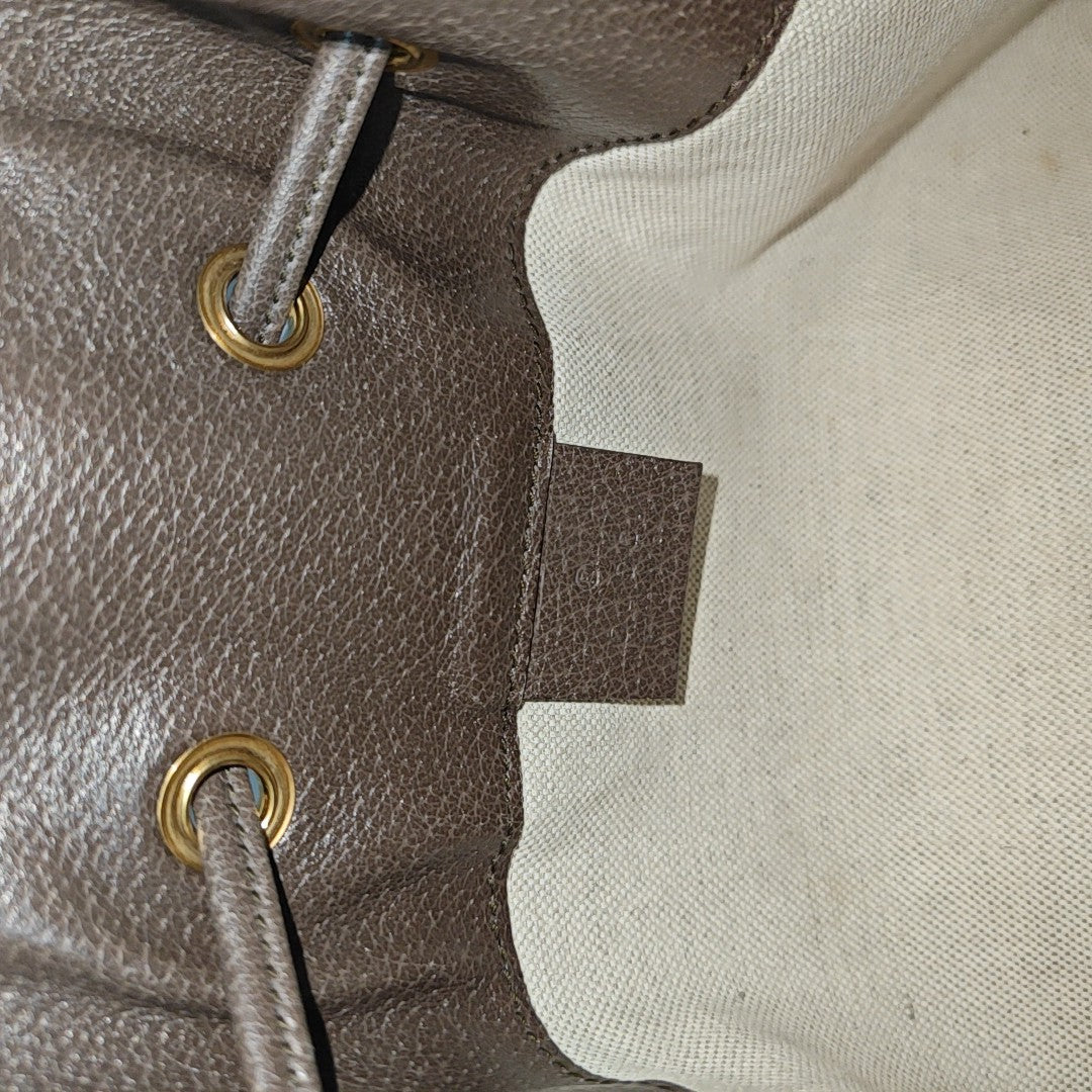 Ophidia Small Monogram Coated Canvas Beige