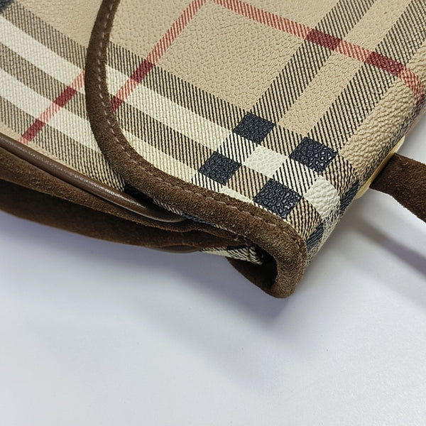 Coated Canvas Shoulder Bag Beige