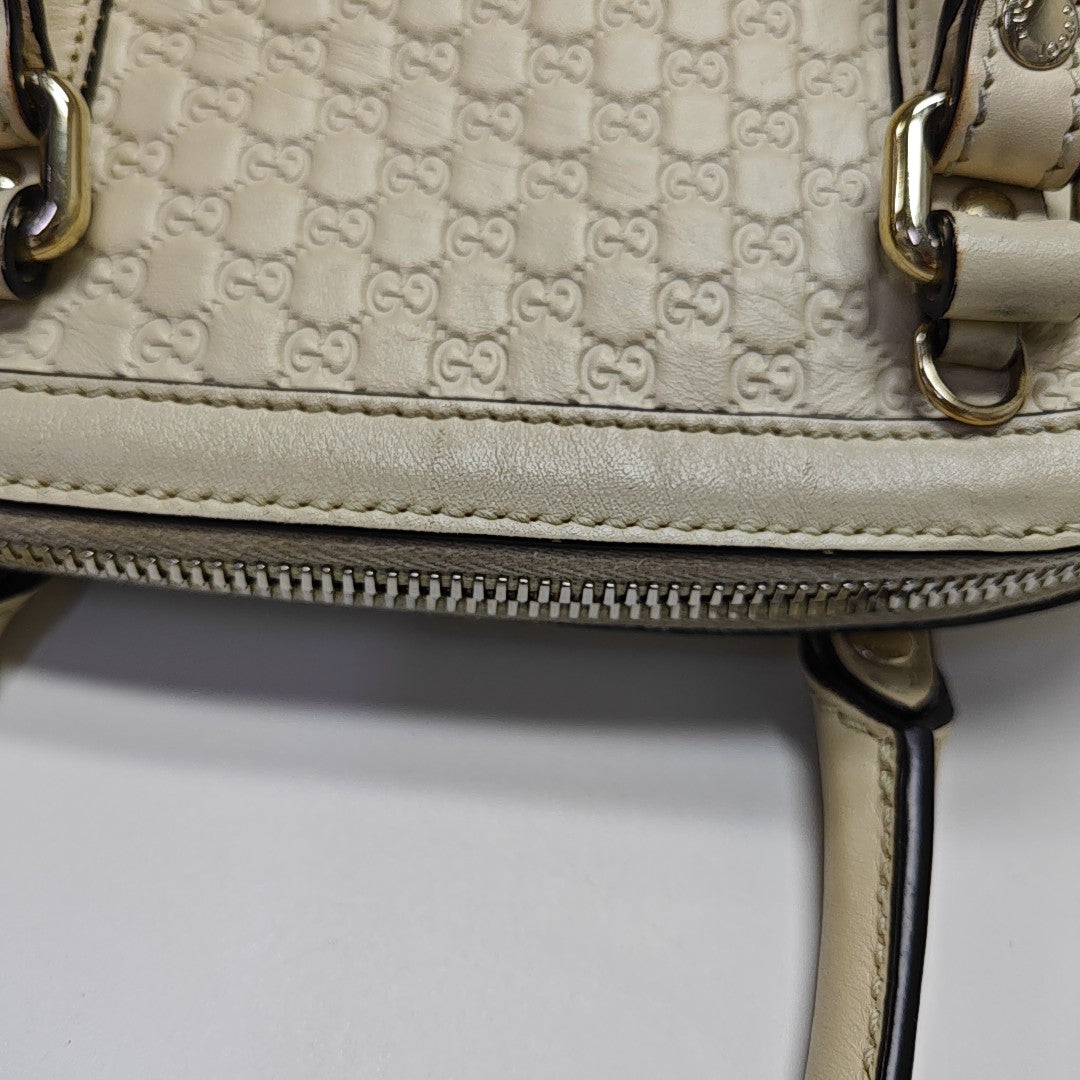 Microguccissima Monogram Calfskin Beige