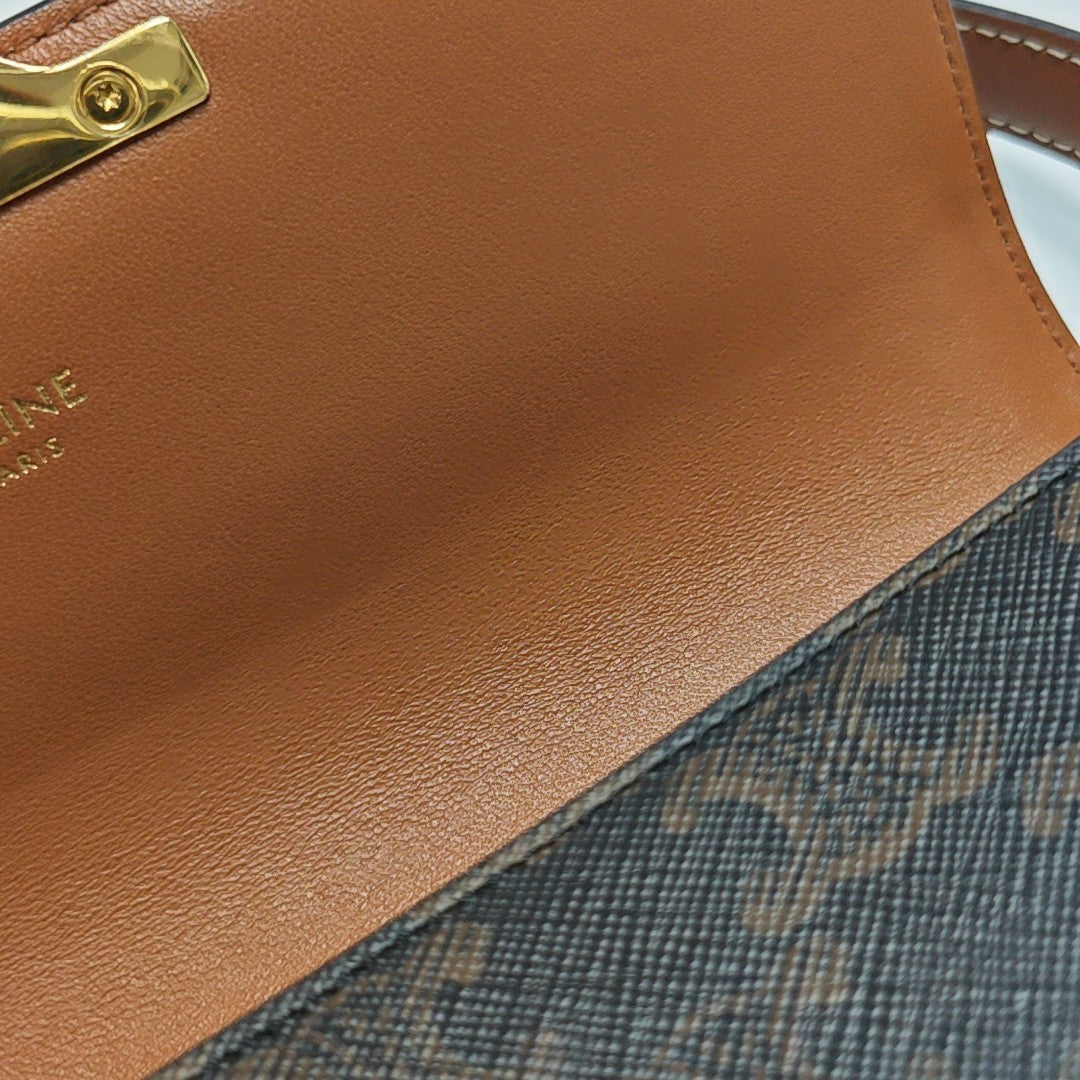 TRIOMPHE Small Coated Canvas Brown