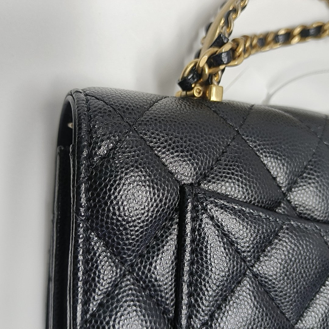 WOC Quilted Grained Calfskin Black
