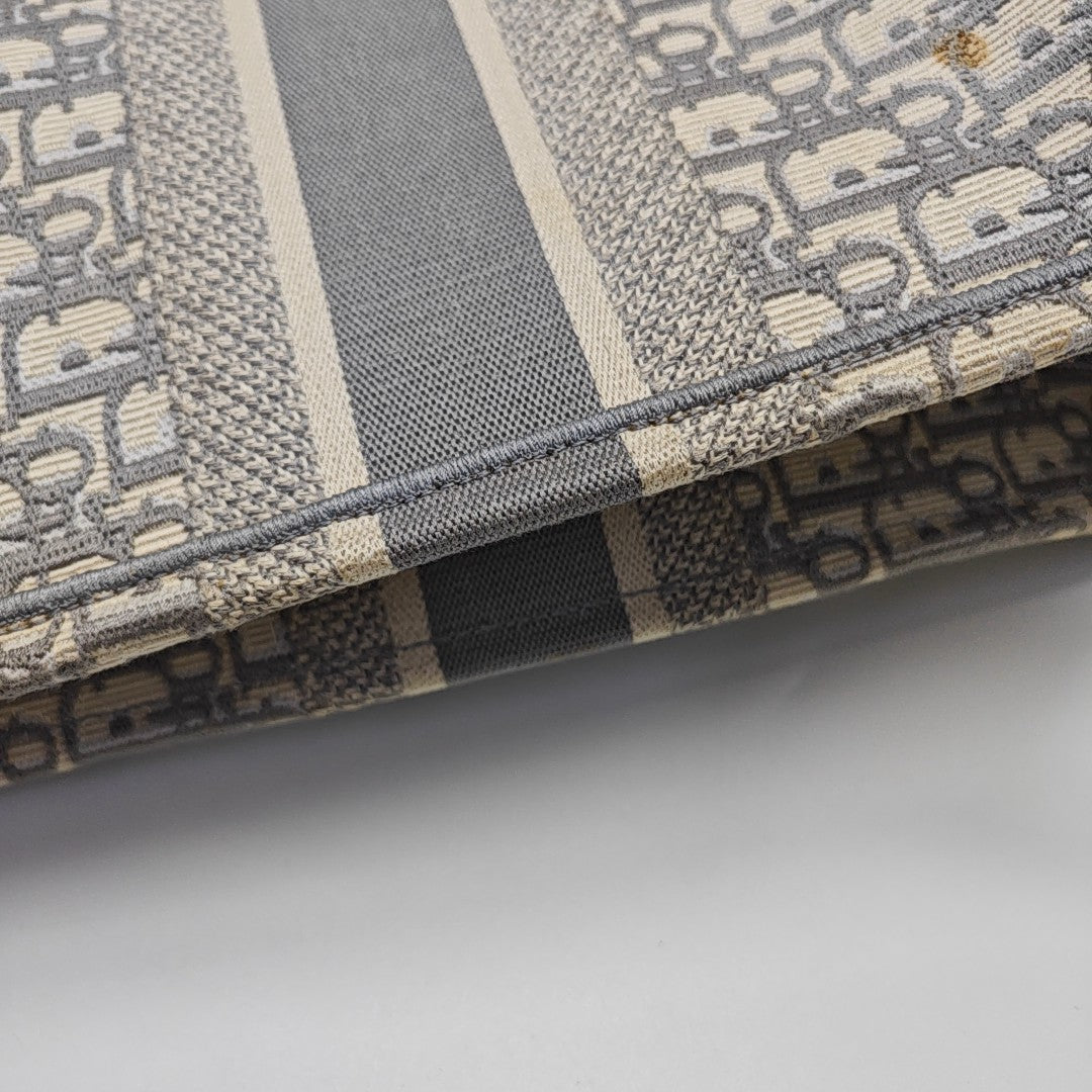 Book Tote Large Oblique Canvas Gray