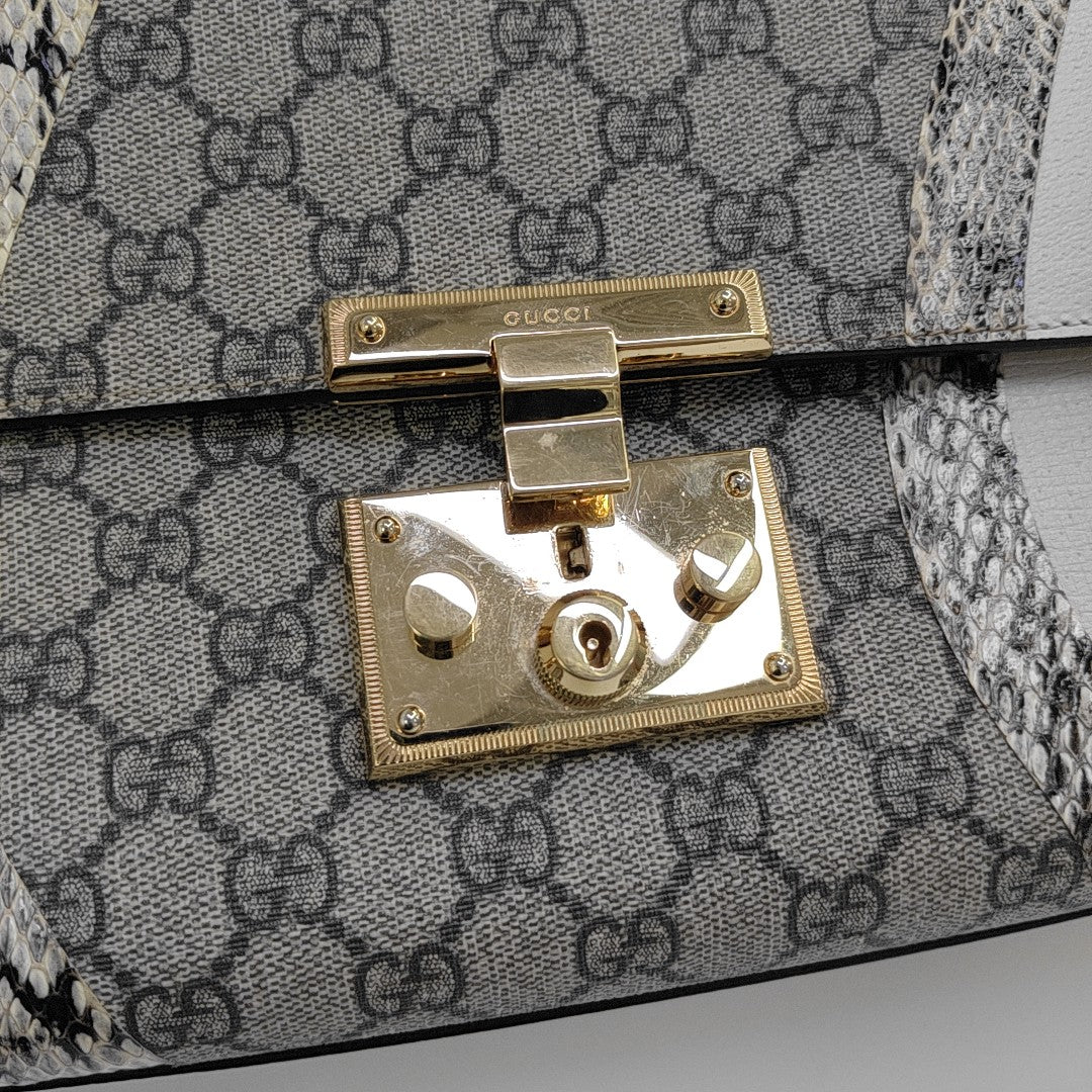 Padlock Small Monogram Coated Canvas White