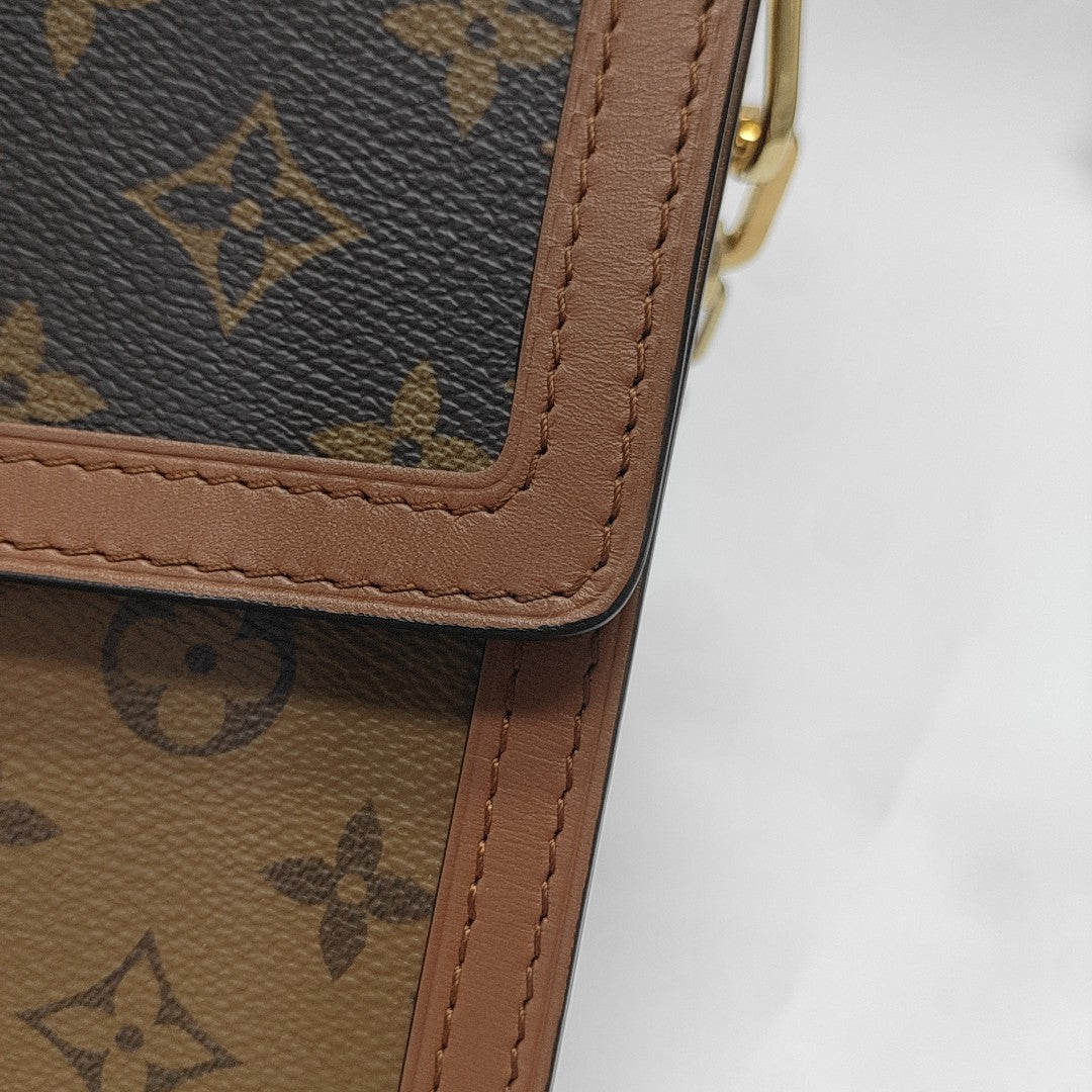 DAUPHINE MM Monogram Coated Canvas Brown