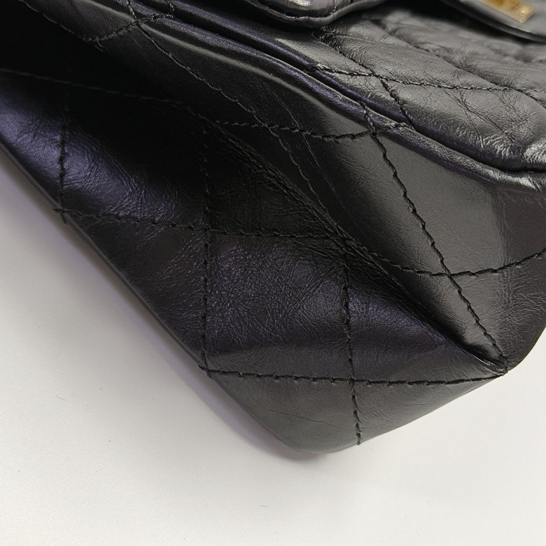 2.55 Maxi Quilted Calfskin Black