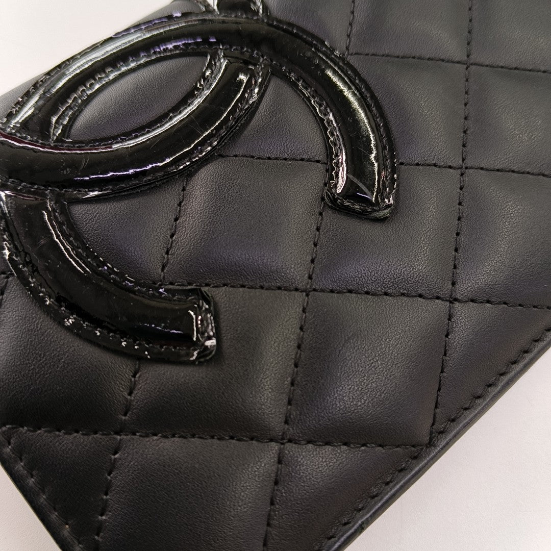 CAMBON Quilted Calfskin Black Wallet