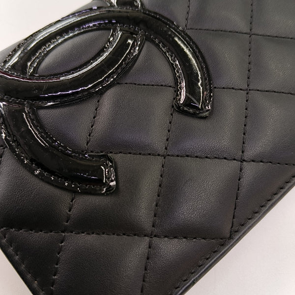 CAMBON Quilted Calfskin Black Wallet