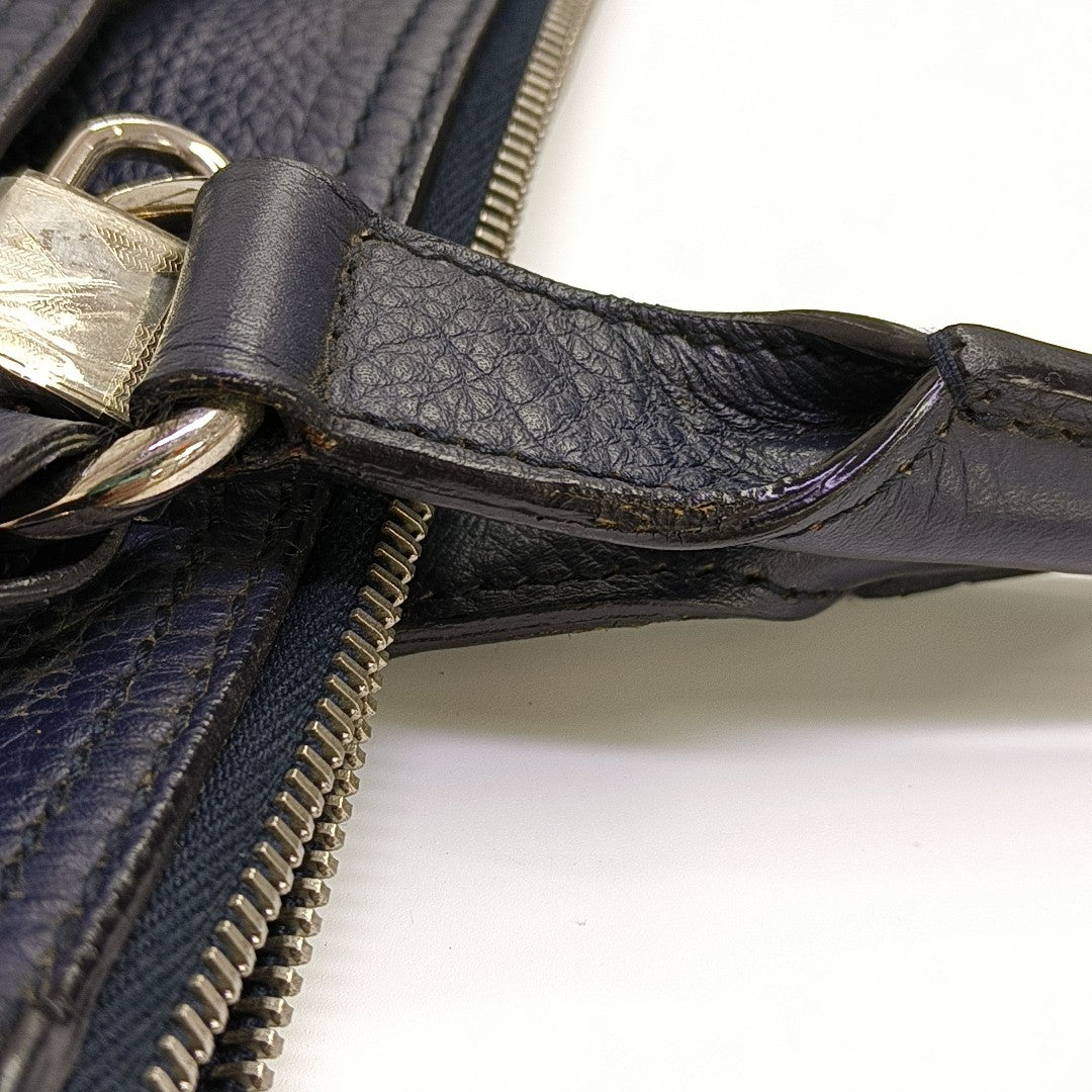 Calfskin Top Handle Bag Blue