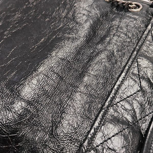 NIKI Large Chevron Calfskin Black