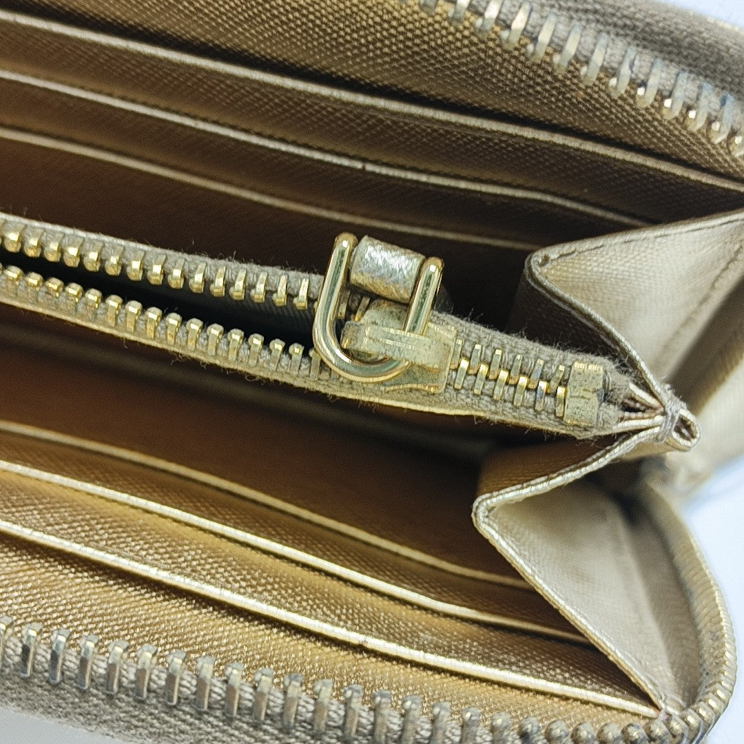 Saffiano Calfskin Wallet Gold