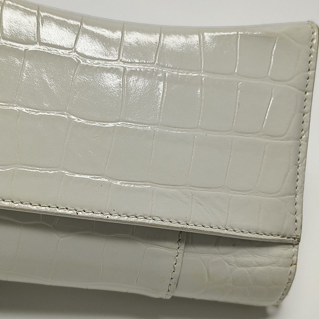 Hourglass Wallet On Chain Mini Calfskin White
