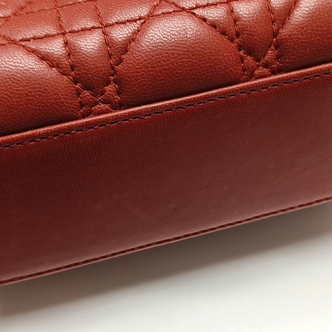 Lady Dior Mini Cannage Lambskin Red