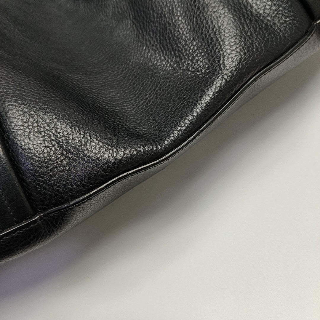 Calfskin Top Handle Bag Black