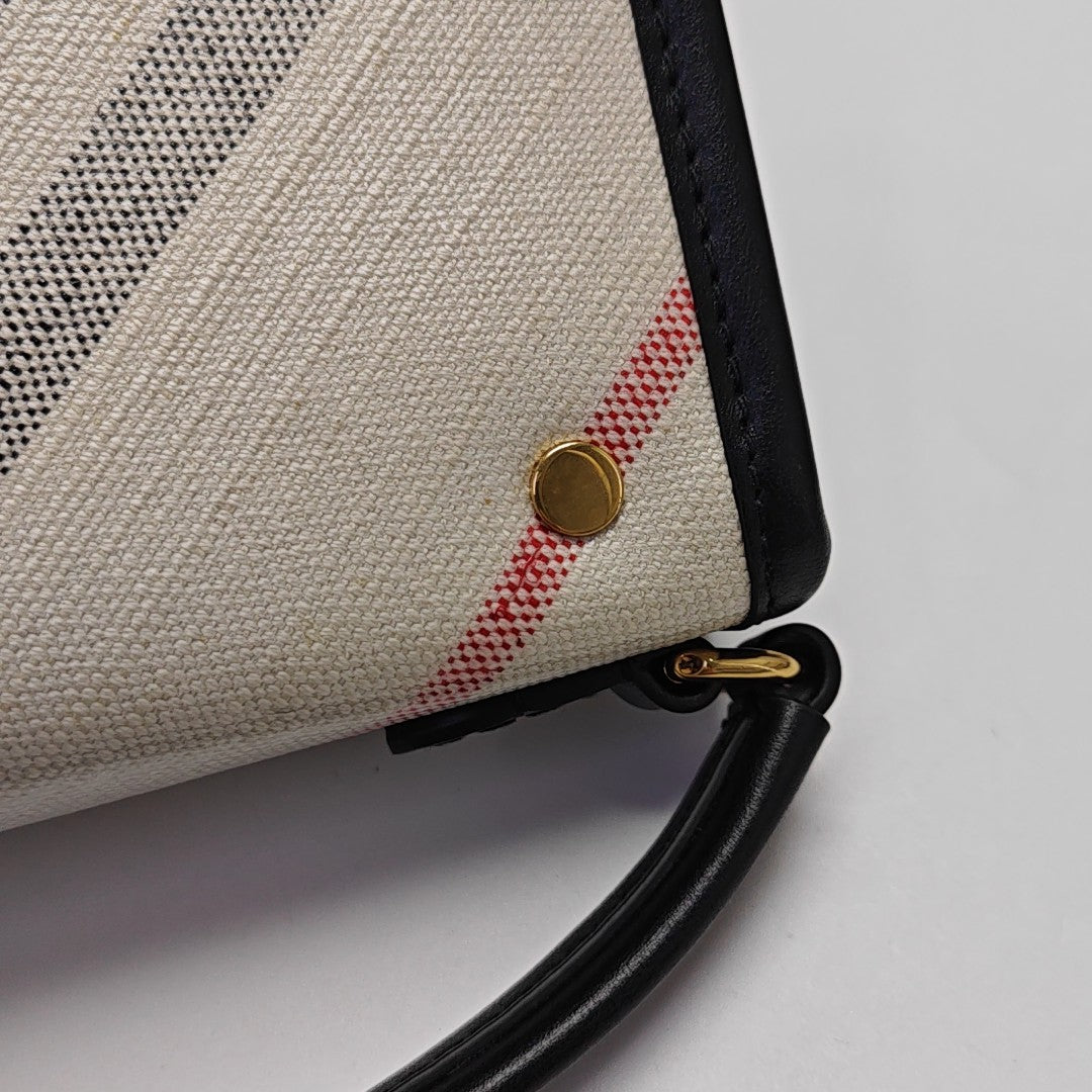 Coated Canvas Shoulder Bag Beige