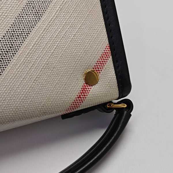 Coated Canvas Shoulder Bag Beige