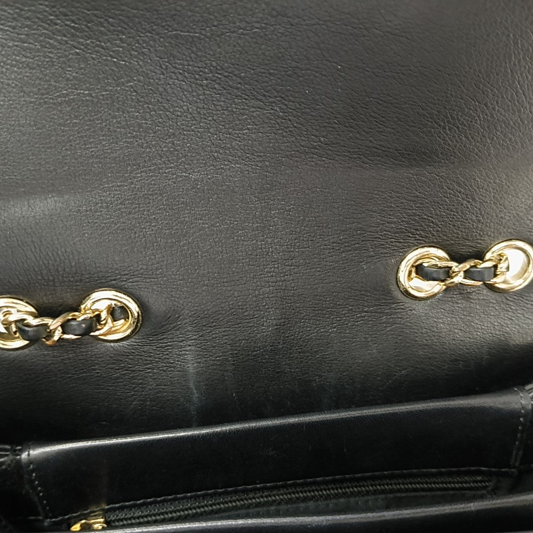 Quilted Calfskin Shoulder Bag Black
