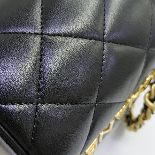 Quilted Lambskin Shoulder Bag Black