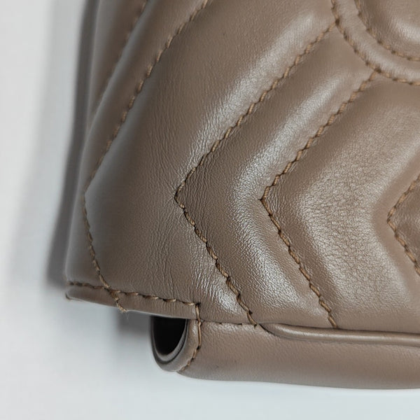 GG Marmont Mini Quilted Calfskin Beige