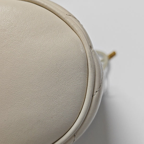 GG Marmont Mini Quilted Calfskin White