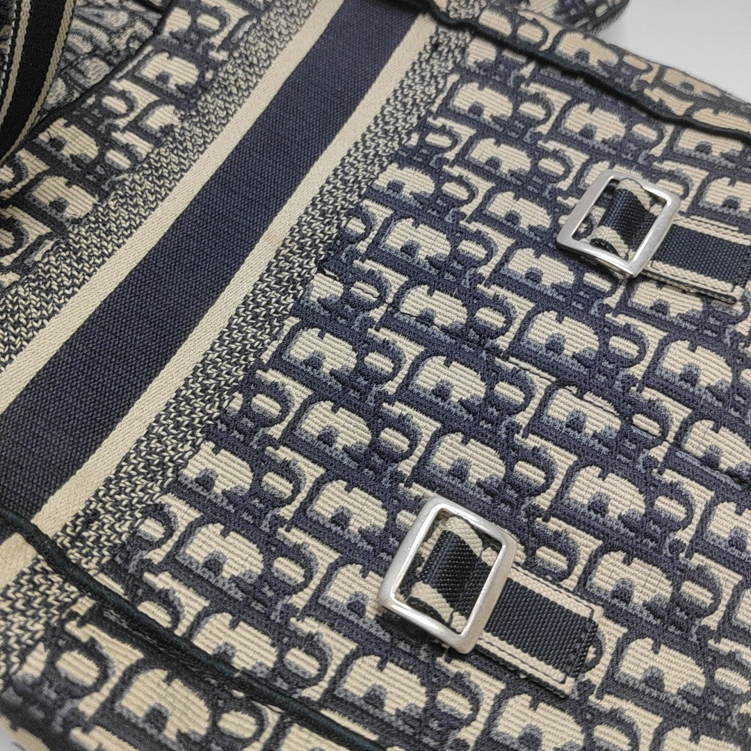 Oblique Canvas Backpack Blue