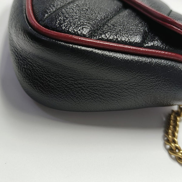 GG Marmont Super Mini Quilted Calfskin Black