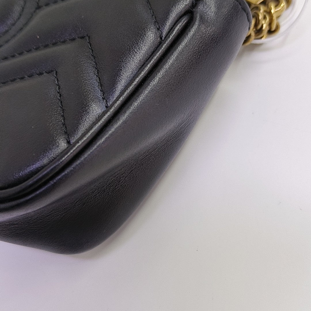 GG Marmont Mini Quilted Calfskin Black