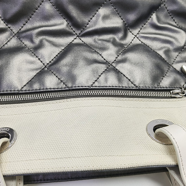 PARIS BIARRITZ Large Quilted Coated Canvas Gray