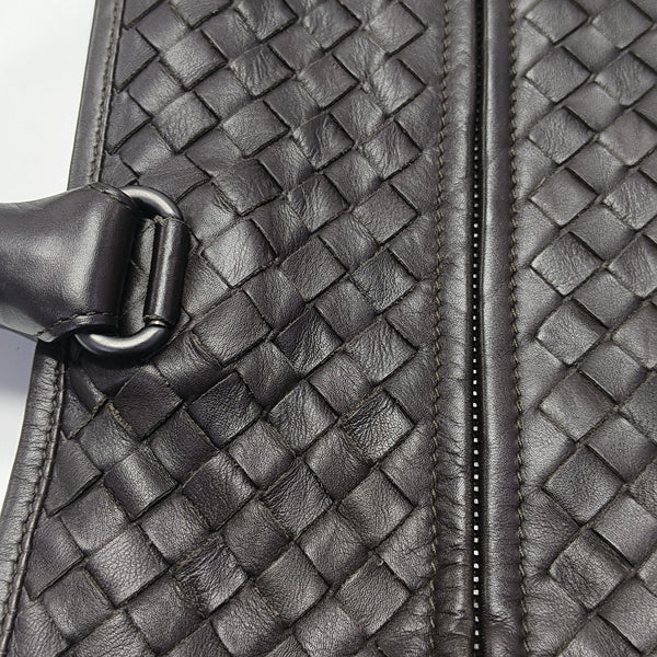 Lambskin Top Handle Bag Brown