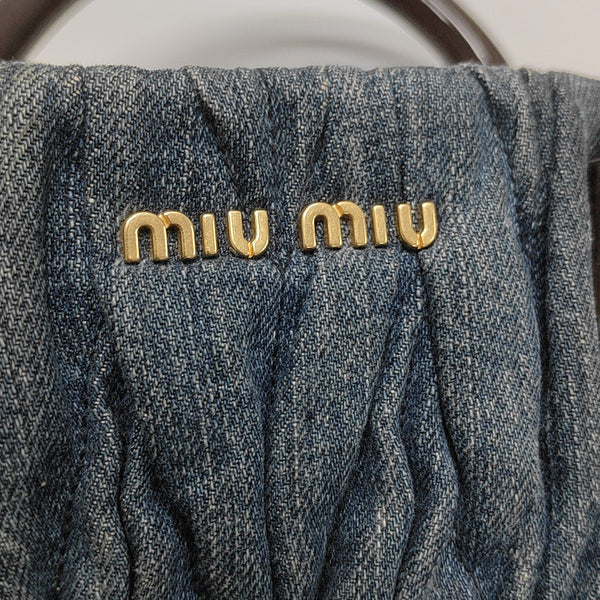 Quilted Denim Tote Bag Blue