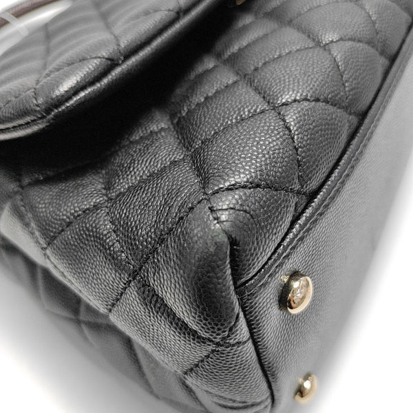 COCO HANDLE Medium Quilted Grained Calfskin Black